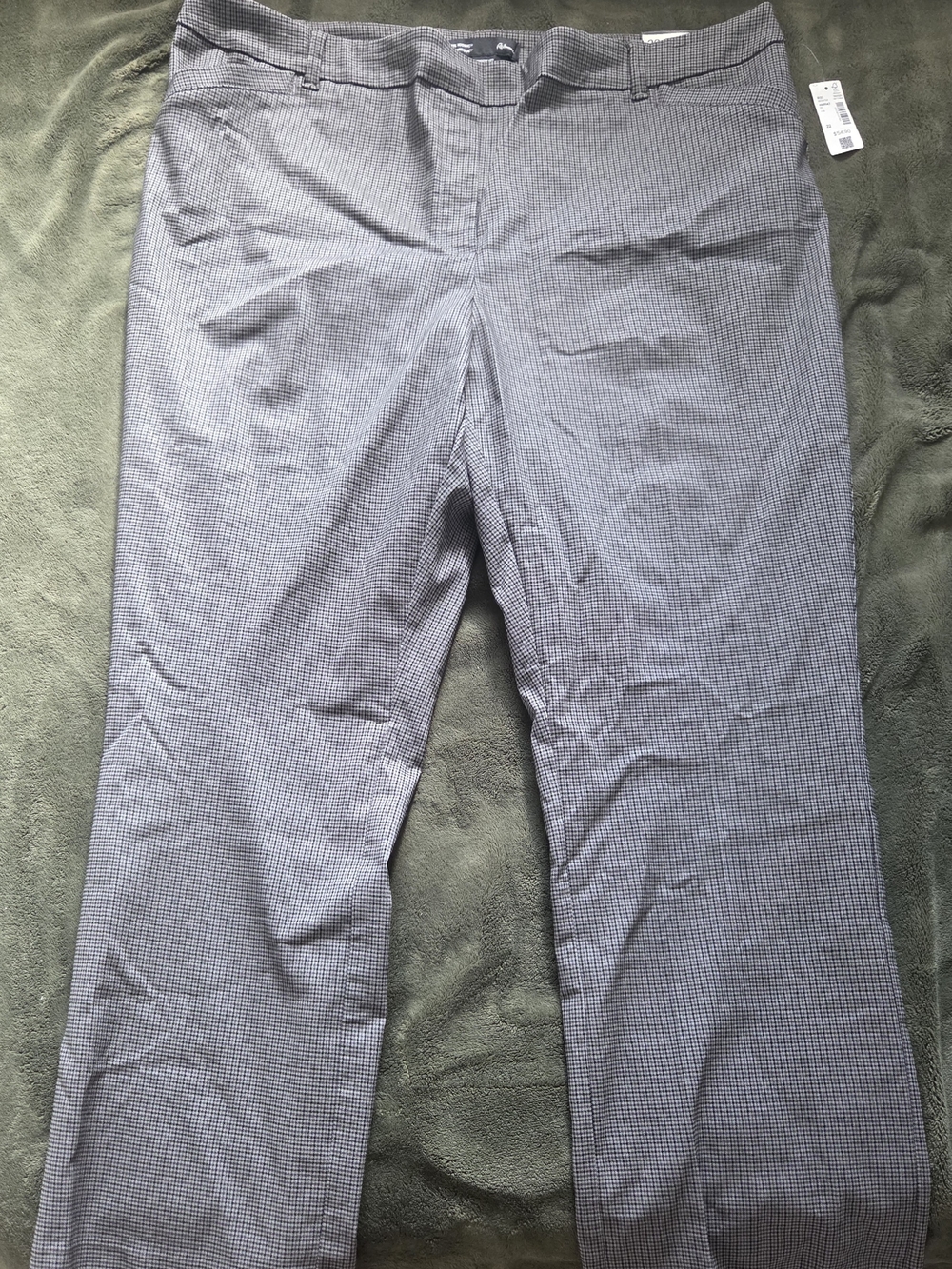 Reitmans Grey Micro-Check Straight Leg Pants